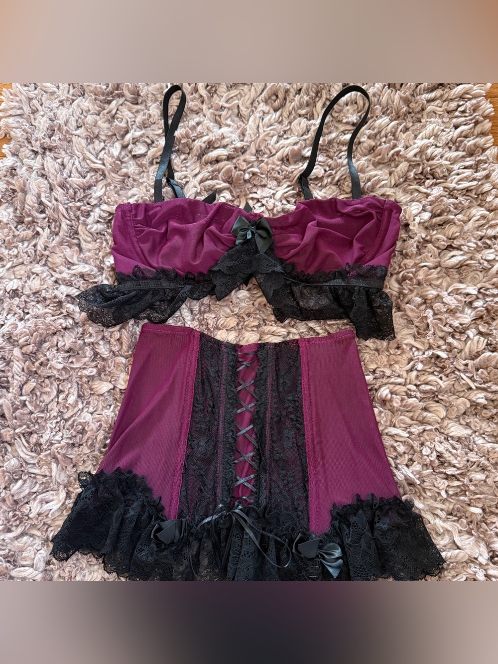 plum & black romantic fatal connection lingerie set ๐ฅ | romantic dark vampy